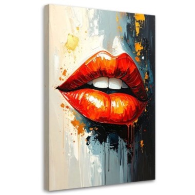Quadro su tela, Bocca rossa - 70x100
