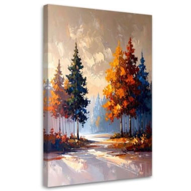 Quadro su tela, Bosco Alberi Paesaggio - 40x60