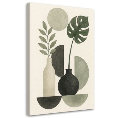 Quadro su tela, Botanica Natura Granato Minimalismo...