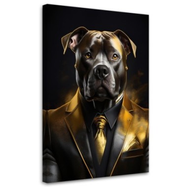 Quadro su tela, Cane Animali in giacca e cravatta -...