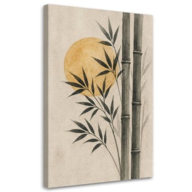 Quadro su tela, Canne di bambà¹ Acquerello Giallo...