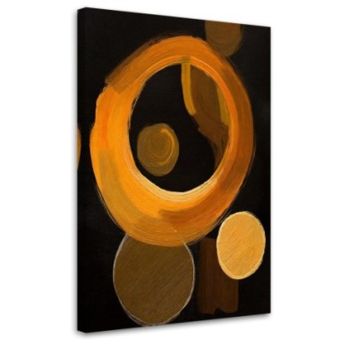 Quadro su tela, Cerchi astratti Acrilico Arancione...