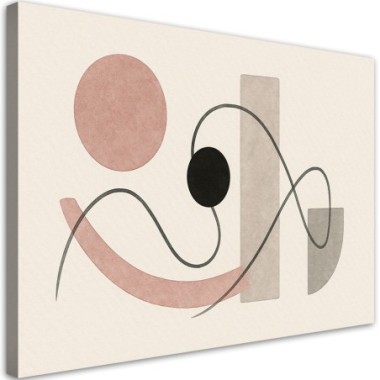 Quadro su tela, Cerchi Linee Astratto Minimalismo -...