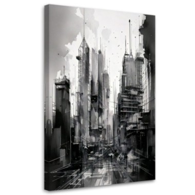 Quadro su tela, Città  Architettura Acquerello...