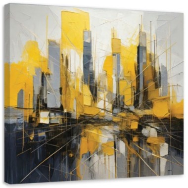 Quadro su tela, Città  astratta in acquerello - 30x30