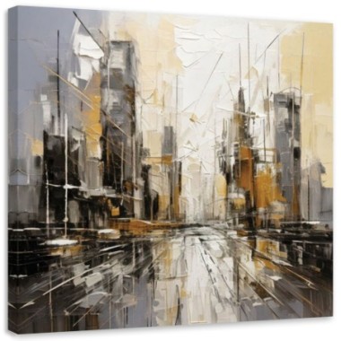 Quadro su tela, Città  astratta Moderna - 40x40
