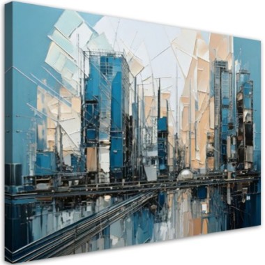 Quadro su tela, Città  in stile pittorico...