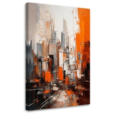 Quadro su tela, Città  moderna Astratto Arancione...