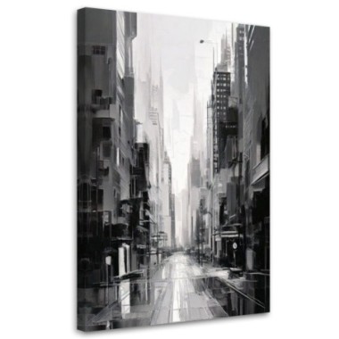 Quadro su tela, Città  Strada Città  Moderna Grigio...