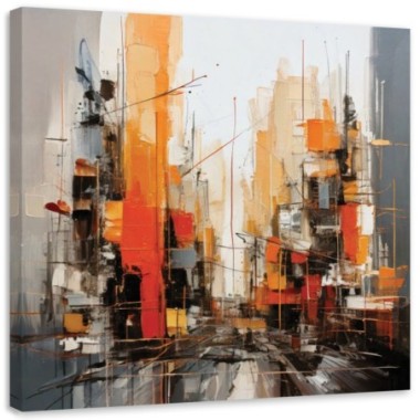 Quadro su tela, Città  urbana astratta - 60x60