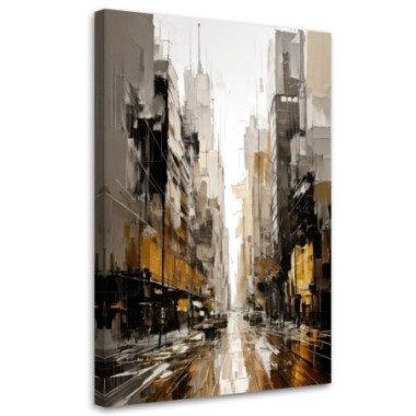 Quadro su tela, Città  Vicolo Moderno Beige Riflesso...