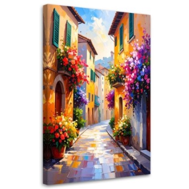 Quadro su tela, Colorate e belle stradine italiane -...