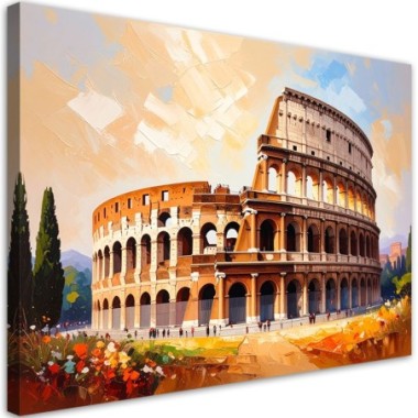 Quadro su tela, Colosseo di Roma Vista - 100x70