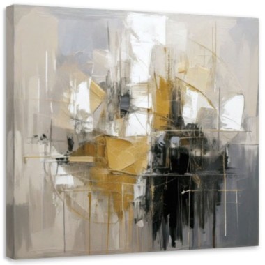 Quadro su tela, Composizione astratta Oro Moderno -...