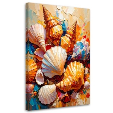 Quadro su tela, Conchiglie colorate - 40x60