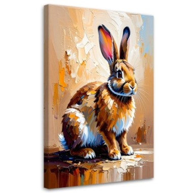 Quadro su tela, Coniglio dipinto - 70x100
