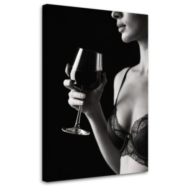 Quadro su tela, Donna in biancheria intima con un...