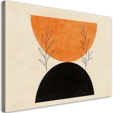 Quadro su tela, Figure geometriche Piante Rosso...