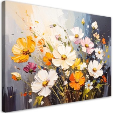 Quadro su tela, Fiori di campo colorati Natura - 120x80