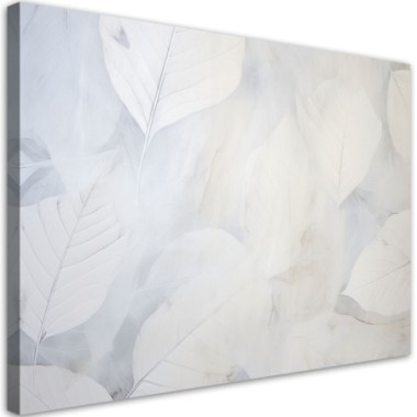 Quadro su tela, Foglie grandi beige natura cemento...