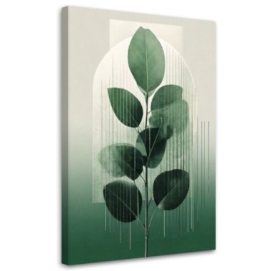 Quadro su tela, Foglie Minimalismo Verde Natura...