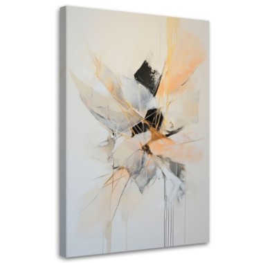 Quadro su tela, Forme astratte in beige e arancione...