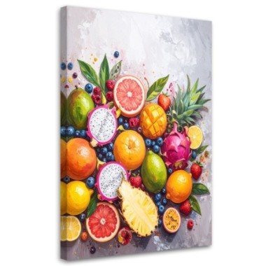 Quadro su tela, Frutta esotica colorata - 80x120