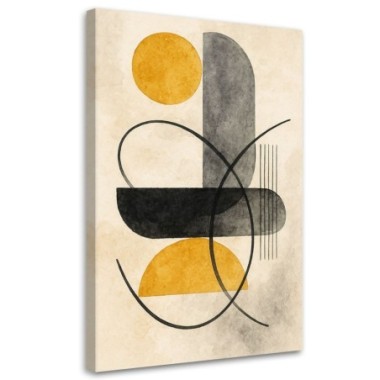 Quadro su tela, Geometria Astrazione Beige...