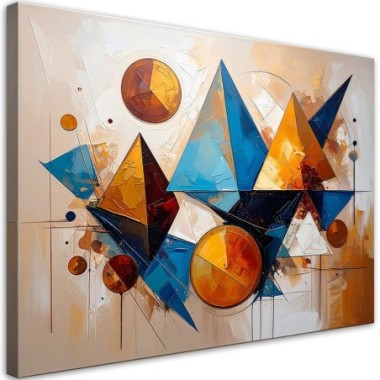 Quadro su tela, Geometria Triangoli colorati - 60x40