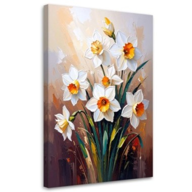 Quadro su tela, Gigli bianchi Fiori - 40x60