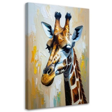Quadro su tela, Giraffa imitazione pittura ad olio -...