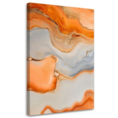 Quadro su tela, Grafica astratta Marmo Arancione -...