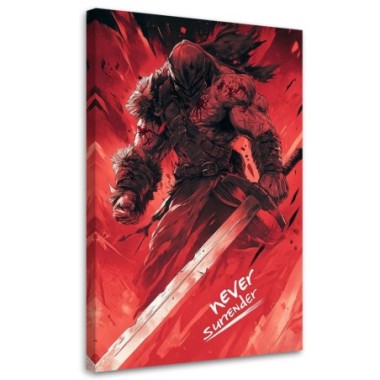 Quadro su tela, Guerriero con spada - 70x100