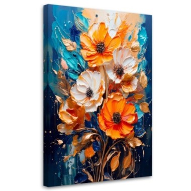 Quadro su tela, Immagine di fiori Techura Acquerello...