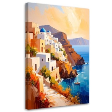 Quadro su tela, Isola di Santorini Grecia Paesaggio...