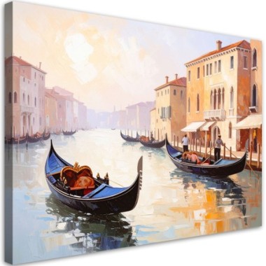 Quadro su tela, Italia Venezia Gondole Vista - 100x70