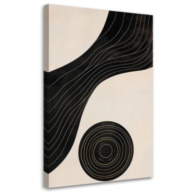 Quadro su tela, Linee astratte Cerchio Beige Nero...