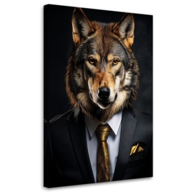 Quadro su tela, Lupo Animali in abiti - 40x60