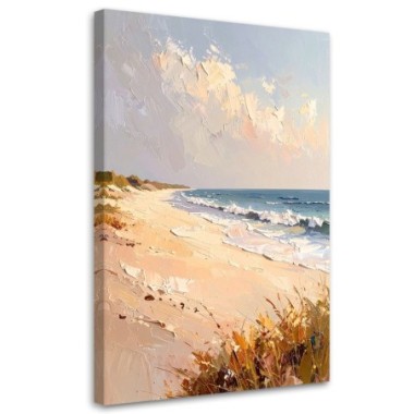Quadro su tela, Mare Spiaggia Dune Effetto pittura -...