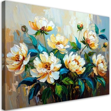 Quadro su tela, Mazzo di fiori Verde imitazione...