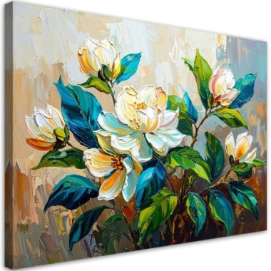 Quadro su tela, Mazzo di fiori Verde imitazione...