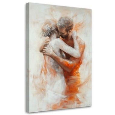 Quadro su tela, Nudo Coppia Amanti Beige - 70x100