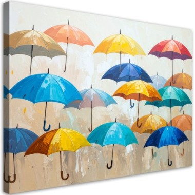 Quadro su tela, Ombrelli colorati - 120x80