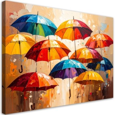 Quadro su tela, Ombrelli colorati Astratto - 60x40