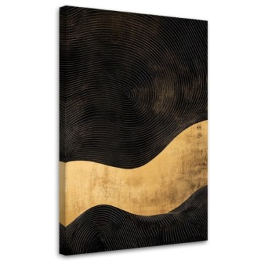 Quadro su tela, Onda astratta Oro Glamour - 70x100