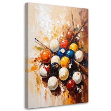 Quadro su tela, Palline da biliardo Snooker - 70x100
