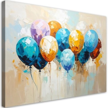 Quadro su tela, Palloncini colorati - 60x40