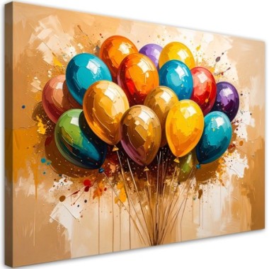 Quadro su tela, Palloncini colorati - 90x60