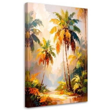 Quadro su tela, Palme Giungla Bosco tropicale - 80x120