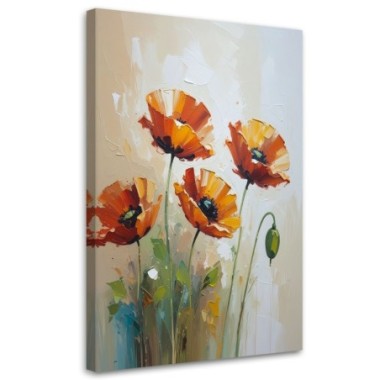 Quadro su tela, Papaveri rossi Fiori - 70x100